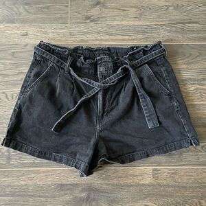 American Eagle Black Denim Mom Jean Shorts
